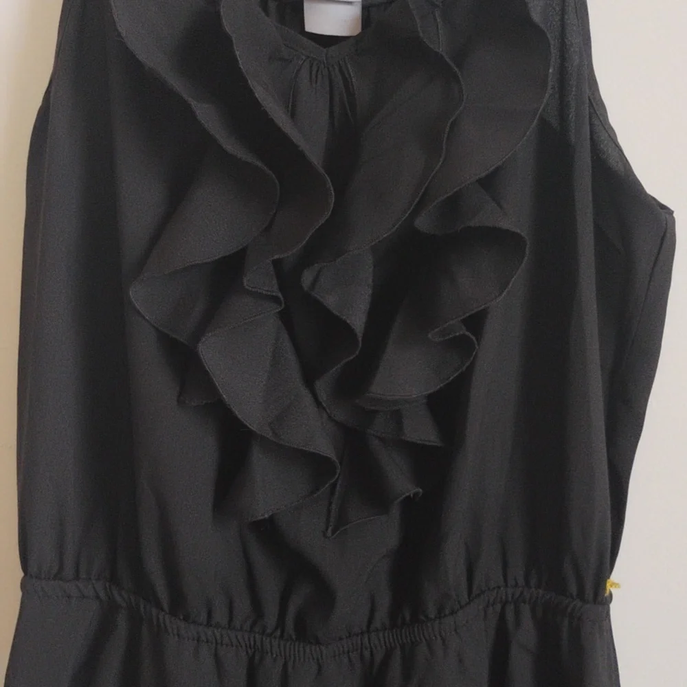 Bisou Bisou | Black Ruffled Asymmetrical Sleeveless Dress | 4 | EUC - Picture 4 of 5